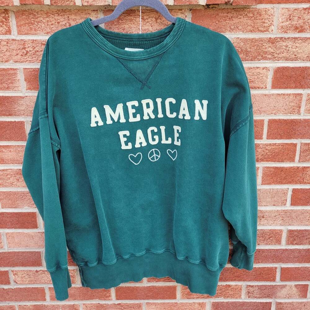 American Eagle Distressed Pullover Crewneck Sweatshirt Women's Size Large